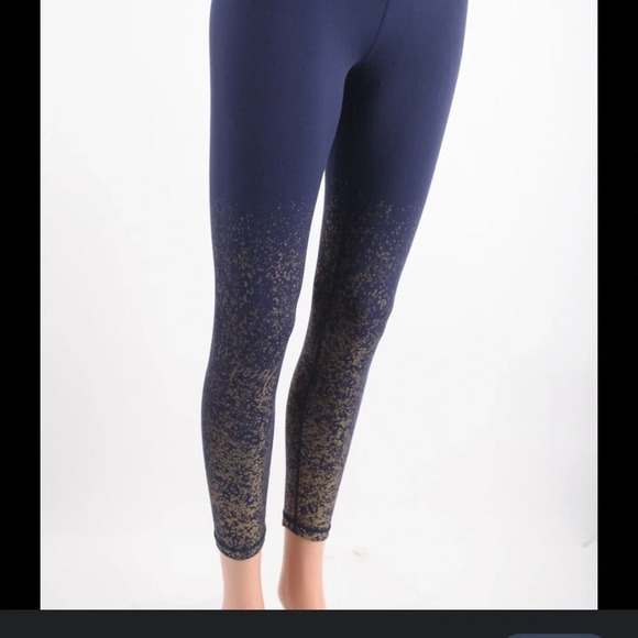 Lilly Pulitzer navy and gold luxletic leggings anything is possible size… - Picture 5 of 10